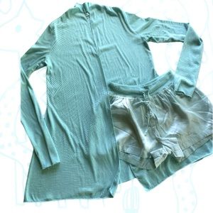 PJ Harlow Lounge set, Amelia cardigan & Mikel shorts, (2) pcs Aqua, sleepwear